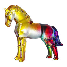 (B) Faux Crystal Horse Statue – Clear Collectible – for Office Desk Decor
