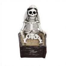 (B) Halloween Skull Ornament – Resin Skeleton Figurine for Party Decor