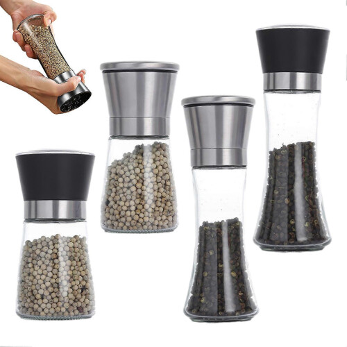 (A) Adjustable Salt Pepper Grinder – Carbon Steel Core – for BBQ Cooking 1