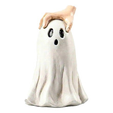 Cute Halloween Ghost Figurine – with Cape & Fingers – for Home Desk Party Decor