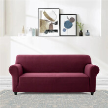 (Red, 4 Seater) Kensington Homeware Spandex Sofa Protector – Soft & Stretchable | Anti-Slip & Washable | Pet & Kid Friendly | Fits 1/2/3