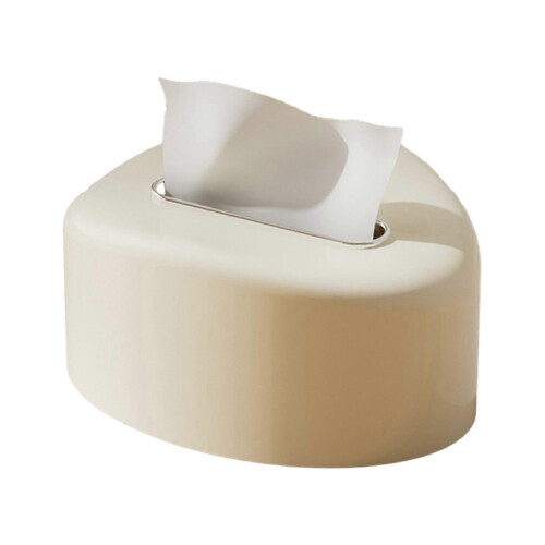 (Milky White) Tissue Box Cover – Spring Support – for Living Room Office