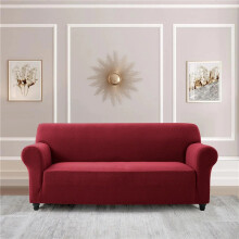 (Red, 3- Seater Sofa) Imperial Rooms Premium Spandex Elastic Sofa Cover – Water-Resistant, Stretchable & Durable Furniture Protector |