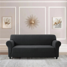 (Black, 4- Seater Sofa) Imperial Rooms Premium Spandex Elastic Sofa Cover – Water-Resistant, Stretchable & Durable Furniture Protector |
