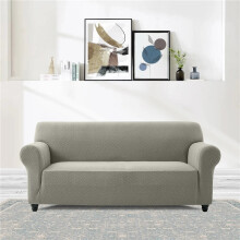 (Beige, 4 Seater) Kensington Homeware Spandex Sofa Protector – Soft & Stretchable | Anti-Slip & Washable | Pet & Kid Friendly | Fits 1/2/3