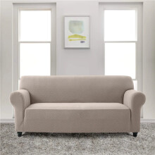 (Coffee, 3 Seater) Spandex Sofa Cover - All-Round Elastic Fit Couch Covers for Living Room, Soft Washable Furniture