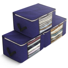 (Blue) delka Storage Bags Organiser for Large Capacity Clothes Storage, Space saving for Duvets, Bedding, Blankets,