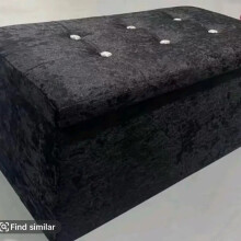 (Black) Storage Ottoman - Home Organizer for Clothes, Toys, and More