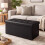 (Black) Leather 2 seater ottoman box size large 1