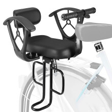 Misvayli Rear Child Bike Seat, Adjustable Kids Bike Seat with Handrail & Backrest, Rear Mounted Bicycle Seat with Footrests for Ages 2-8, 77 lbs