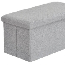 (Boucle Silver, Medium (38x38x38cm)) Multicolor Folding Multi-Sized Storage Ottoman Boxes Pouffe Seat Stool Home organizer for Clothes, Toys and