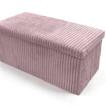 (Corduory Pink, Large (78x38x38cm)) Multicolor Folding Multi-Sized Storage Ottoman Boxes Pouffe Seat Stool Home organizer for Clothes, Toys and