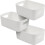 (3 Pack - White) Tanness Storage Boxes | Storage Boxes With Handle | Rectangular Plastic Storage Baskets | Stylish Cupboard Org 1