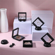 10Pcs 3D Floating Display Case PE Film Jewelry Storage Box Coin Display Frame Holder Stands for Medallion Shell Jewelry
