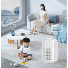 Negative Ion Air Purifier, HEPA Filter Household Air Cleaner, Portable Desktop Air Purification Device EU Plug