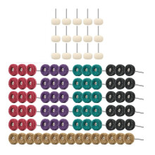 90-Piece Abrasive Buffing & Polishing Wheel Set - 1/8" Shank, 1" (25mm) 80-800 Grit, 15 Wool Buffing Wheels