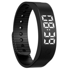 LED Digital Alarm Clock Watch Adjustable Snooze-Proof Alarm Bracelet with Running Pedometer Waterproof Vibrating Alarm