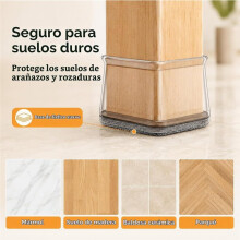 32pcs Square Silicone Chair Leg Protector, Silicone Chair Leg Pads with , for Wooden Floors (Fit: 13-19 mm)