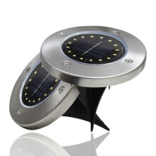Solar Powered Ground Lights 8LED Stainless Steel Outdoor In-Ground Lights for Garden Patio Lawn Waterproof Landscape Lighting