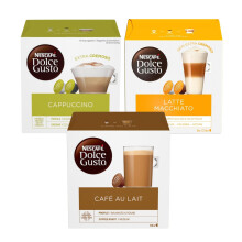 Nescafe Dolce Gusto Coffee Pods 3 Box Bundle Cafe Au Lait + Cappuccino + Latte