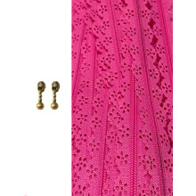 3mm Hot Pink / Pink Nylon Floral Edge Lace Zip