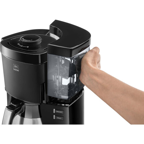 Cafetera negra de 1,25 l con selector de aromas