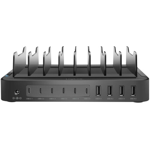 Estación de carga 10 puertos 6 USB-C + 4 USB-A PD/QC3.0 120W