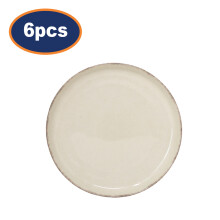 Stoneware Side Plates 19cm 6pcs Rustic Speckled Dessert Snack Plates Farmhouse