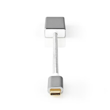 USB-C Adapter | USB 3.2 Gen 1 | USB-C Han | Mini DisplayPort Hunstik | 0.20 m | Runde | Guldplateret | Flettet / Nylon | Sølv | Cover Window Box