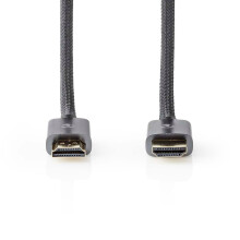 High Speed HDMI kabel med Ethernet | HDMI Stik | HDMI Stik | 4K@60Hz | ARC | 18 Gbps | 3.00 m | Runde | Bomuld | Gun Metal Grå | Cover Window Box