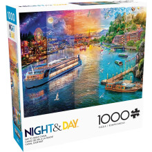 Buffalo Games - Angelo Bonito - Tag und Nacht Kanal - 1000 Teile Puzzle für Erwachsene - Herausforderndes Puzzle für Spieleabende