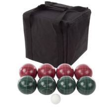 Set di Bocce di Dimensioni Regolamentari - Gioco da Giardino per Cortile o Spiaggia - Include Bocce Rosse e Verdi, Pallino e Borsa