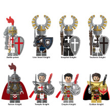 8PCS Templar knight soldier Teutonic Knight Building Block Toy Figure Model Kid Collection Gift Fit Lego