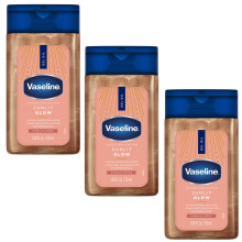 Vaseline Glazed and Glisten Sunlit Glow Körper Gel Öl, Vanille-Kakao Duft, 100% reines Kakaobutter, 1,69 Fl Oz, 6er Pack