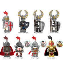 8PCS Templar knight soldier Patron Knight heart Knight MiniFigures Bricks Gifts Fit Lego