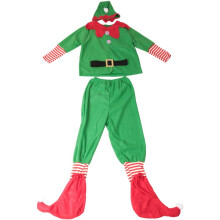 Adult Kids Family Christmas Costume Elfo Costumi Natalizi Outfit Suit Costume da Elfo di Babbo Natale Divertente Cosplay Party 150CM