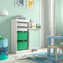IKEA TROFAST Storage Unit with 4 Boxes 46x30x94cm