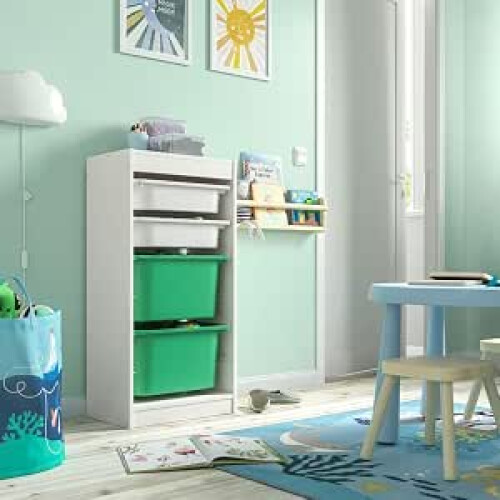 IKEA TROFAST Storage Unit with 4 Boxes 46x30x94cm