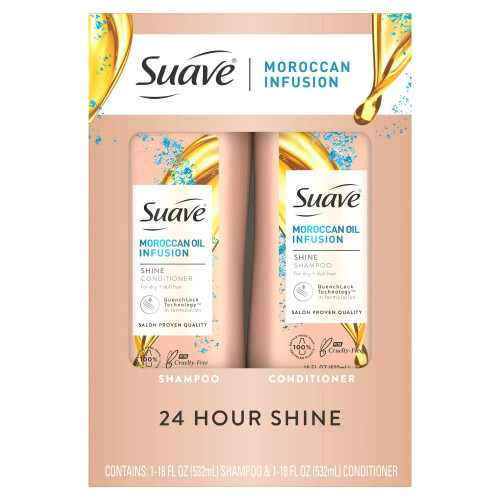 Suave Shampoo und Conditioner Set mit marokkanischem Öl, 2 x 18 oz