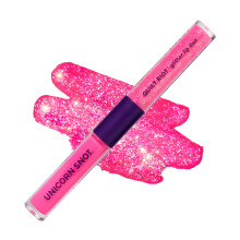 UNICORN SNOT Quiet Riot Glitter Lip Duo | 2-in-1 Set: Matte Lippenstift & plastikfreier Glitter | 0,15oz Lippenstift & 0,16oz Gloss, Shock (Hot Pink)