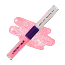 UNICORN SNOT Quiet Riot Glitter Lip Duo | 2-in-1 Set: Matte Lippenstift & Plastikfreier Glitter | 0,15oz Lippenstift & 0,16oz Gloss, Hush (Baby Pink)