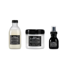 Davines OI Softness & Shine Routine Hair Gift Set with the OI Shampoo, OI Conditioner, and OI All In One Milk, Protects Structure & Adds Shine with An