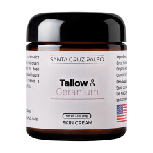 Santa Cruz Paleo, Suet Beef Tallow, Geranium Moisturizer, Ekologisk, Gräsbetad Hudvård