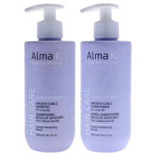 Alma K Glättende Locken Shampoo- und Conditioner-Set für Frauen - 2 Teile 10,1oz Shampoo, 10,1oz Conditioner
