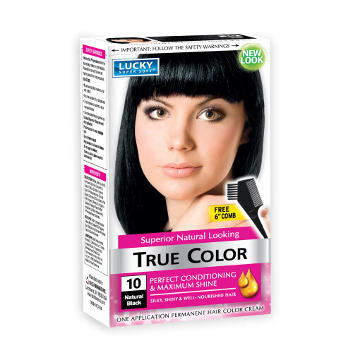 Lucky Super Soft Damen-Haarfarbe, Natur Schwarz