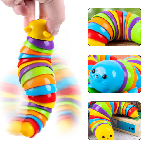 Kinder Zappelspielzeug Schnecke Regenbogen 18cm 2
