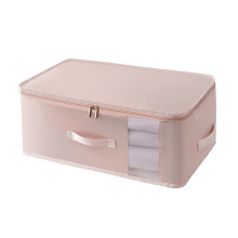 (Pink, 70x50x30cm) Storage Bed Linen Bag With Satin Fabric Collapsible Clothes Organizer Bedroom Use For
