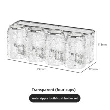(Clear 4pcs)Multicup Wallmounted Toothbrush Rack For Bathroom Storage And Hygiene Tool
