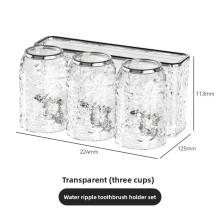 (Clear 3pcs)Multicup Wallmounted Toothbrush Rack For Bathroom Storage And Tool Hygiene