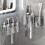 (Clear 2pcs Cup)Multicup Wallmounted Toothbrush Rack For Bathroom Storage And Tool Hygiene 5